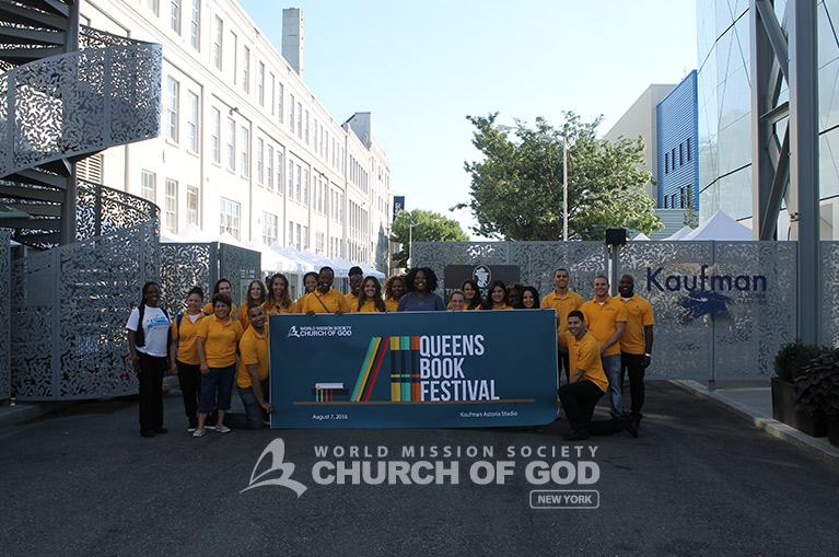 world mission society church of god, yellow shirt volunteers, queens book festival