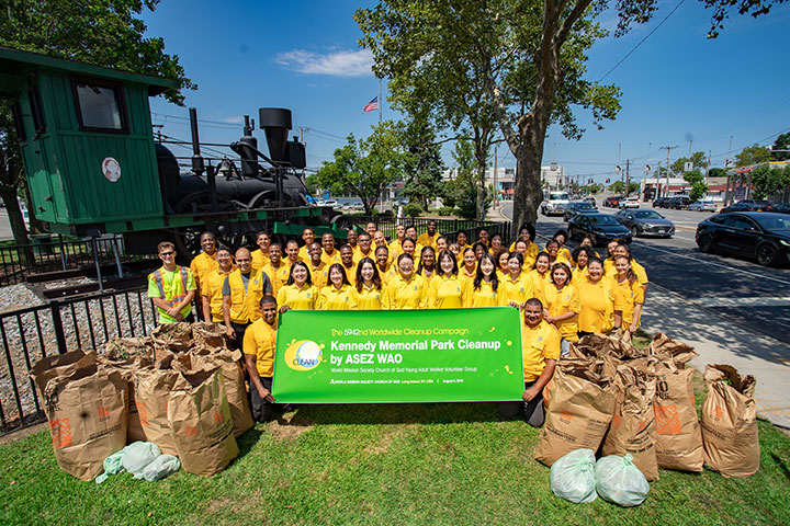 ASEZ WAO Beautifies Hicksville's Kennedy Memorial Park