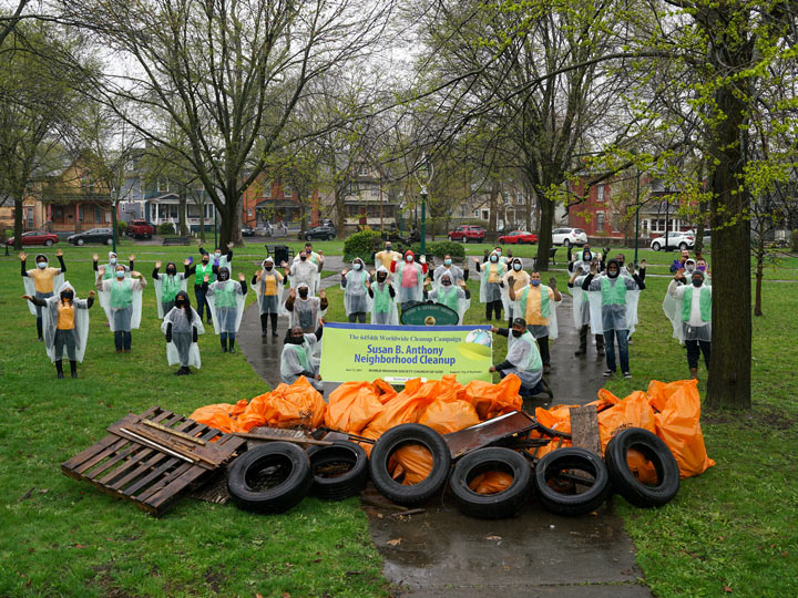 The Church of God hosts a cleanup at the historic Susan B. Anthony Neighborhood