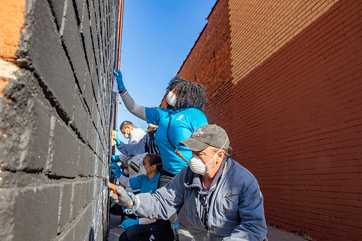 ASEZ Graffiti Removal Project in the Village of Hempstead