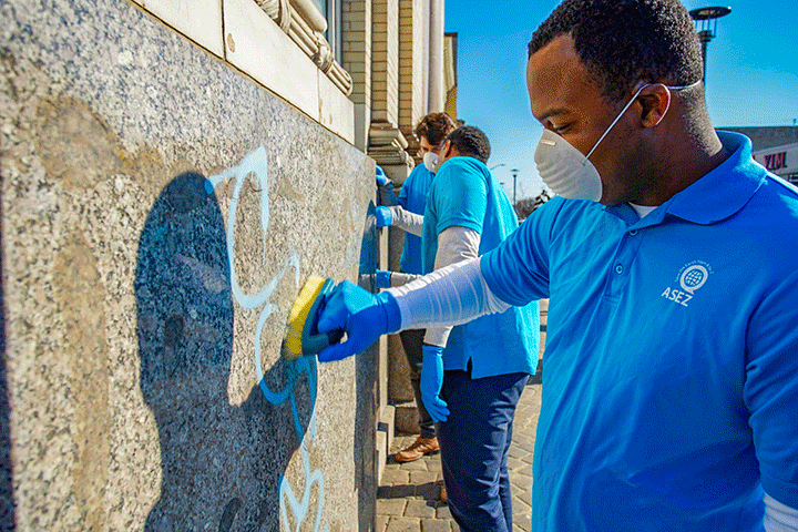 ASEZ Graffiti Removal Project in the Village of Hempstead